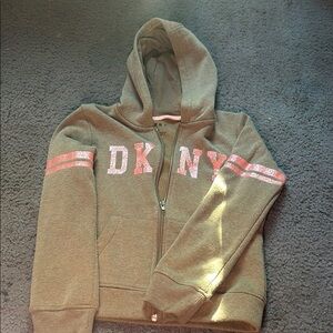 DKNY Tan Cropped Hoodie xs